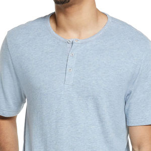Camiseta Casual de Manga Corta para Hombre, Cuello Redondo, Color Azul Claro, Corte Regular, Tejido de Punto, 100% Algodón, Transpirable, Color Sólido - Product Image 6