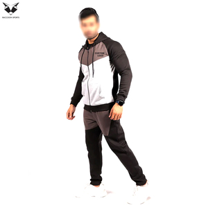 Best Selling OEM ODM Fashion Streetwear Men's Tracksuit Customizable Logo Contrast Panel Full Zip Sweatshirt and Pant <b>Sets</b> - Product Image 5