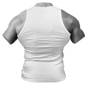 Men's O-Neck Sleeveless <b>Tank</b> <b>Top</b> Solid Color Knitted Cotton Casual Wear Black <b>White</b> - Product Image 3