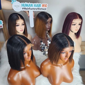 GUGU Combo de Pelucas Bob de 8 Pulgadas, Cabello Humano Virgen Vietnamita, Cierre 2x6, Densidad 200, Pelucas Frontales de Encaje con Hermoso Color - Product Image 3