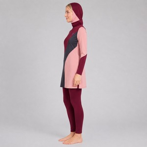 Ensemble de burkini modeste pour femme – Maillot de bain couvrant entièrement le corps en matière douce et extensible, idéal pour les sports nautiques - Product Image 3