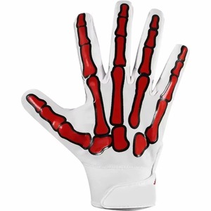 Custom Design American Football Receiver Gloves Full Finger Anti-slip <b>Sticky</b> Grip Adjustable <b>Hook</b> Loop Closure Comfortable Youth - Product Image 3