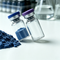 Poudre bleue de peptide de cuivre GHK Cu de haute pureté 99% WV |   Matières premières pour soins de la peau et cosmétiques (CAS 89030955)