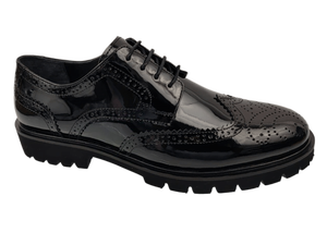 Zapatos Oxford Deportivos Negros para Hombre Dlords Larry Derby, con Cordones, Forro de Cuero Genuino Transpirable y Suela de Goma - Product Image 1
