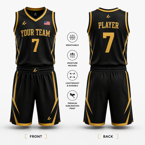 Ensemble d'uniformes de basketball personnalisés en gros pour hommes, femmes et jeunes – Maillots et shorts avec impression par sublimation, séchage rapide, vêtements de sport OEM - Product Image 5