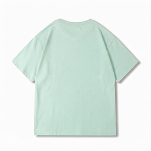 เสื้อยืดคอกลมสีเขียวมิ้นท์สำหรับผู้ชายทรงปกติ ผ้าฝ้าย แขนสั้น คอโอ ทรงลำลอง สีพื้น ผ้าเจอร์ซีย์ถัก ปี 2026 - Product Image 2