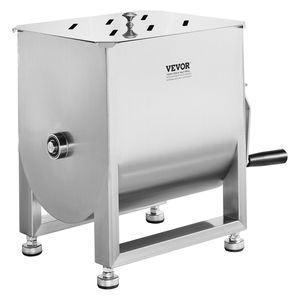 Miscelatore Manuale per Carne con Serbatoio Fisso in Acciaio Inox da 20L, Attrezzatura per Lavorazione di Fino a 30LBS di Carne per Miscelazione di Salsicce - Product Image 1