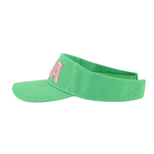 AKA Green Letters Visor <b>Hat</b> Green Color Embroidered Adjustable Sun Visor <b>Cap</b> Unisex Sports Golf Tennis <b>Hat</b> - Product Image 6