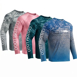 Maillot de pêche personnalisé unisexe, protection UV UPF 50+, sublimation, manches longues, maille respirante, séchage rapide, 100% polyester - Product Image 1