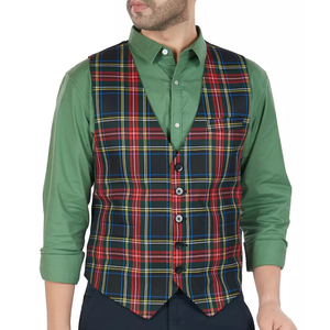 OEM ODM Scottish Tartan Kilt Waistcoat Wholesale Wedding Vest for Men Handmade Highland Formal Waistcoat - Product Image 2