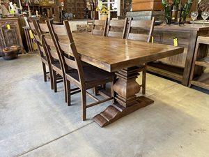 Juego de mesa de comedor de lujo de inspiración vietnamita, muebles rústicos de madera para el hogar, cocina, sala de estar - Product Image 2