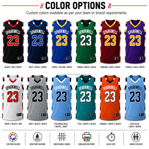Maillot de basket-ball Sparkwell unisexe sans manches, col en V, maille respirante, impression 3D sublimée, nom de l'équipe personnalisé sur le devant, 23 noir rouge - Product Image 5