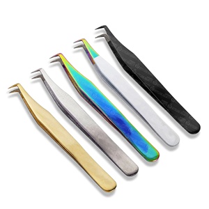 แหนบต่อขนตาสแตนเลสทนทาน เครื่องมือต่อขนตาแบบมืออาชีพ พร้อมด้ามจับกันลื่นที่สะดวกสบาย - Product Image 2