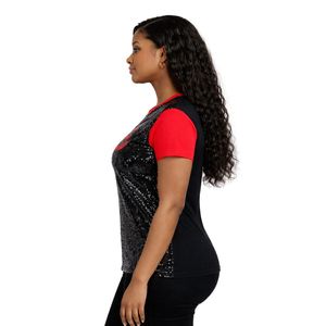 Maglietta Nera con Paillettes Delta Sigma Theta per Donne, Vestibilità Comoda, Tessuto Premium, Abbigliamento Casual per Confraternite Greche - Product Image 3