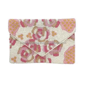 Sacs à main en coton de style bohème pour femmes indiennes, faits à la main, avec des perles, fermeture éclair, grande capacité, pour le soir, le shopping, les sacs à bandoulière - Product Image 1