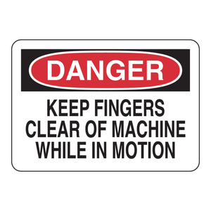 Señal de Seguridad Brady Danger Machine para Prevenir Entorses de Dedos en Instalaciones Industriales - Product Image 1