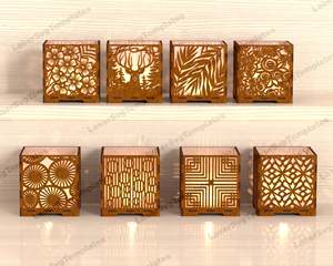 ที่ใส่เทียนไม้ MDF ตัดด้วยเลเซอร์ ดีไซน์ใหม่ งานแฮนด์เมด ผลิตจากไม้แท้ ราคาถูก - Product Image 1