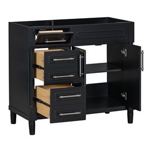Solid Wood 36-Inch Bathroom Vanity Freestanding Storage Cabinet with 2 Drawers & Tipout Drawer Sink Vanishing Product Category - Product Image 6