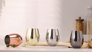 Juego de Copas de Vino de Acero Inoxidable Negro, Copas con Tallo Metálico Irrompibles para Cócteles, Whisky, Fiestas y Bares - Product Image 6