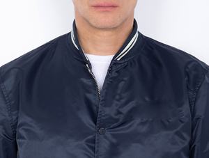 Chaqueta universitaria de béisbol personalizada de alta calidad con mangas de satén y bordado de chenilla para hombre - Product Image 5