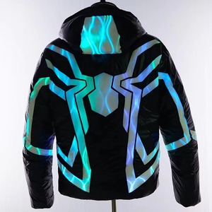 Doudoune LED rechargeable lumineuse RVB qui brille dans le noir, manteau d'hiver chaud à capuche pour événements nocturnes - Product Image 6