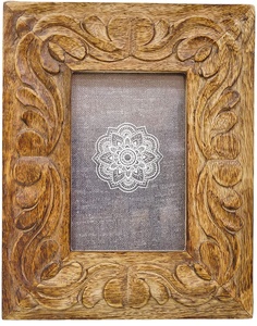 Marco de visualización de fotos de mesa de madera maciza, tallado de grano de madera marrón, marco de fotos de madera elegante para escritorio o uso doméstico - Product Image 1