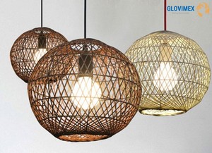 Meilleures ventes, lustre en rotin et bambou fait main, luminaire suspendu pour la décoration de la maison, restaurant, café, projets hôteliers - Product Image 5