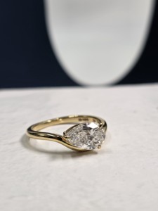 Pear Cut VVS Moissanite Diamond Engagement <b>Ring</b> Rhodium Plated <b>925</b> Sterling <b>Silver</b> Elegant <b>Ring</b> For Women Daily Wear <b>Ring</b> - Product Image 1