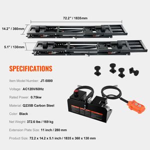 Elevador de Autos Portátil de 25.6 Pulgadas Máx. Placas de Acero al Carbono de Alta Resistencia para Camiones, con Capacidad para 5,000 LBS, Largas y Extendidas - Product Image 3