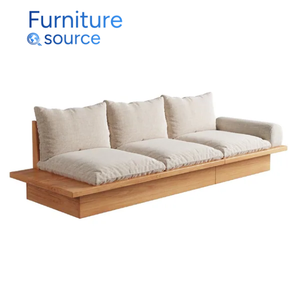 Canapé plate-forme en bois dur moderne de qualité supérieure coussins ivoire OEM/ODM Vietnam usine directe salon durable - Product Image 1
