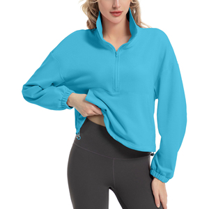 Sweat-shirt à demi-zip personnalisé avec logo pour femmes, pull-over professionnel, en molleton doux pour un port confortable, prix abordable - Product Image 1