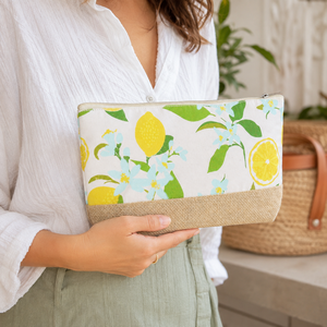 Pochette cosmétique personnalisée en toile de jute avec fermeture éclair 28x16x6cm, sac de voyage imprimé pour maquillage et articles de toilette, vente en gros, fabricant OEM, marque privée - Product Image 6
