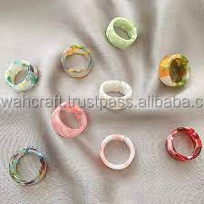 European & American Design Trendy Colorful Acrylic Plain Band <b>Ring</b> Fashion Simple Geometric Round Wide <b>Resin</b> Finger <b>Rings</b> - Product Image 4