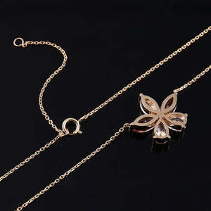 Collar con Colgante de Diamante en Forma de Flor Marquise, Plata de Ley, Claridad VVS VS, Diamante Cultivado en Laboratorio, Calidad IGI, Cadena de Regalo, Joyería - Product Image 5