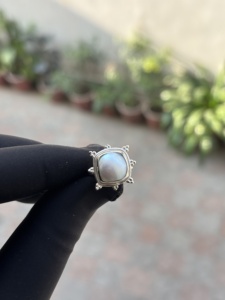 925 Stamped Ring Jewelry Handmade Ring Girls Fashion <b>Solid</b> 925 Sterling <b>Silver</b> Natural Pearl Gemstone Jewelry Sterling <b>Silver</b> - Product Image 2