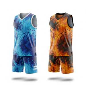 Conjunto de Uniforme de Baloncesto Sublimado Personalizado, Transpirable, Sin Costuras, Unisex, Cuello en V, Sin Mangas, Absorbe la Humedad, Ropa Deportiva - Product Image 6