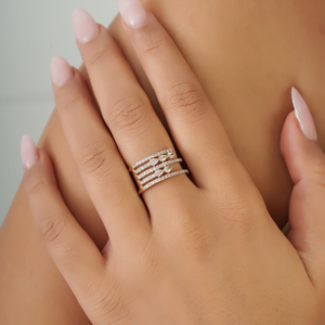Bague de mariage luxueuse et magnifique en or jaune véritable 14 carats avec diamant véritable, bijoux de fiançailles pour femme, prix de gros - Product Image 2