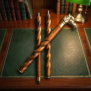 Canne de marche en bois torsadé faite à la main avec tête de cheval, poignée équestre de luxe, bâton de marche pour gentleman, canne décorative vintage G - Product Image 5