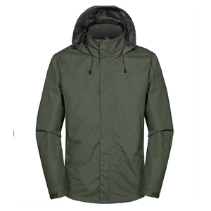 Custom Breathable <b>Lightweight</b> <b>Men</b> Windproof Windbreaker <b>Jacket</b> For <b>Men</b> Polyester <b>Jacket</b> With Adjustable Hood For Outdoor - Product Image 1