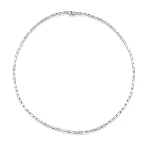 Collier ras-de-cou tennis élégant en or 10K avec diamants baguette (naturels) sertis horizontalement, OEM, vente en gros, fabricant pour la vente au détail - Product Image 1