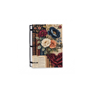 Premium <b>A5</b> Handmade Paper <b>Notebook</b> 100 Pages Eco Friendly Journal Antique Floral Library Theme Hard Cover Diary Sketchbook Gift - Product Image 3