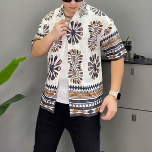 Chemise Hawaïenne Personnalisée pour Homme, Motif Floral Jacquard en Popeline 100% Coton Infroissable, Manches Courtes Décontractées - Product Image 4