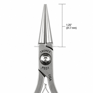 Pince à bec rond TRONEX en acier inoxydable pour la fabrication de bijoux, pointes de précision, poignée bleue A331, fabriquée par INTENSE SURGICAL - Product Image 5