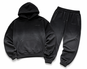 Ensemble de survêtement streetwear pour homme, haut de gamme, noir, coupe oversize, en molleton épais, style minimaliste, OEM ODM personnalisé - Product Image 1