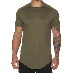 T-shirt de sport pour homme coupe ajustée personnalisée, 95% coton, décontracté, pour la gym et l'entraînement, à manches courtes, motif uni, tricoté, teint uni - Product Image 2
