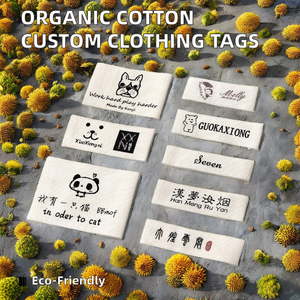 Etiquetas Rectangulares Personalizadas Ecológicas con Impresión por Transferencia de Calor, Corte Ultrasónico y Costura Tipo <span class=keywords><strong>Manhattan</strong></span> para Prendas - Product Image 6