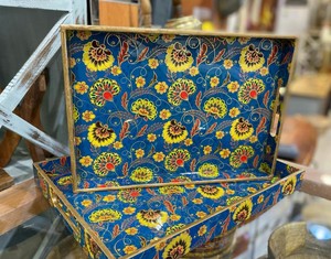 Newly Crafted Design MDF Enamel Printed <b>Trays</b> Enamel Decorative <b>Trays</b> Enamel Serving <b>Trays</b> MDF <b>Tray</b> at very best wholesale Price - Product Image 3