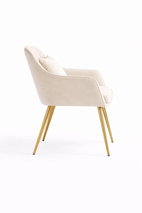Modern Velvet Upholstered Vanity <b>Chair</b> with Armrests and Pillow for Makeup Room Bedroom Office <b>Reading</b> Corner Outdoor Use - Product Image 2