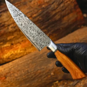 Couteau de chef LEGACY BLADES en acier Damas haut de gamme, manche en bois d'ébène, couteau de cuisine forgé à la main, fabricant OEM - Product Image 4