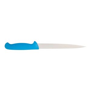 Cuchillos de Cocina de Hoja Estrecha con Mango Azul y Protector de Dedos Contorneado para Cortar Carne, Porciones y Preparar Comidas - Product Image 3